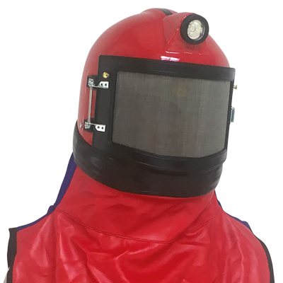 Resin puhalluskypärä LED-valolla, kaareva lasi ja kuulosuojaimet