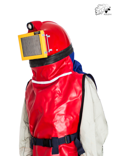 [RE-OTWB0089LM1] Resin puhalluskypärä, LED valo, suora lasi ja kuulosuojaimet